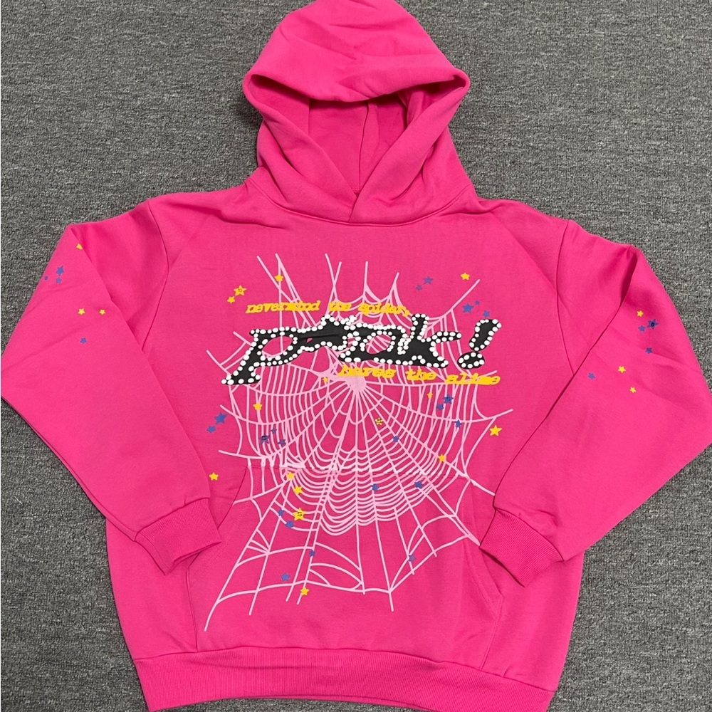 Pink spider worldwide hoodie PINK